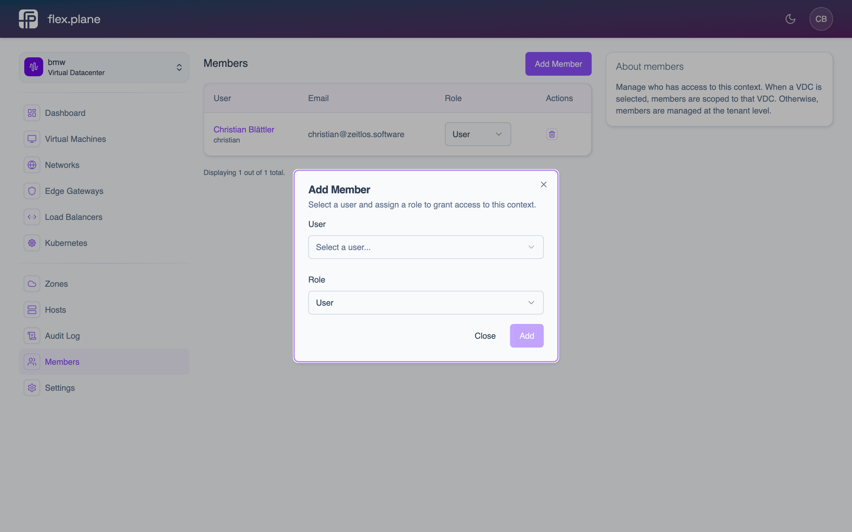 The add member form